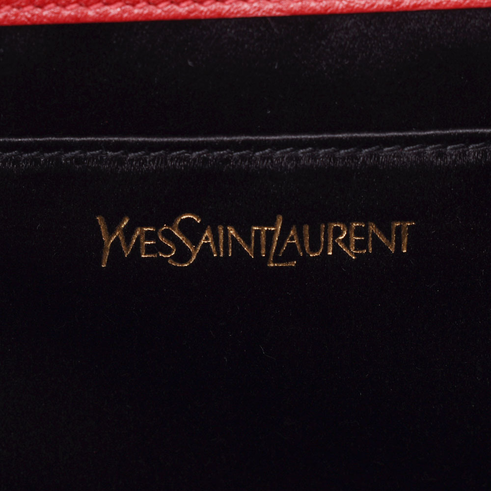 SAINT LAURENT calfskin clutch bag red - Picture 10 of 11